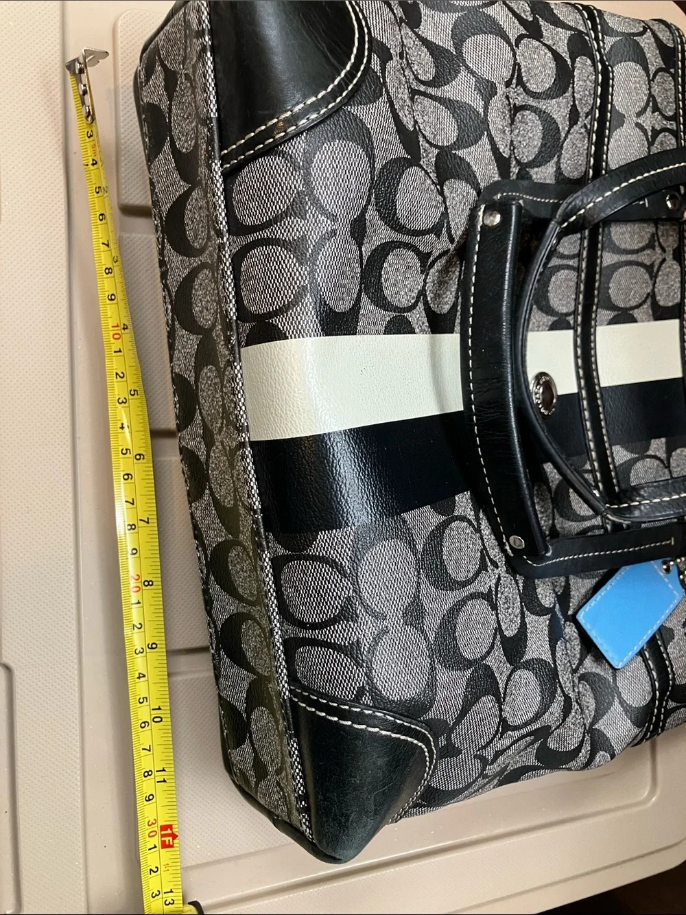 Coach Chelsea Heritage Logo Bag gray black